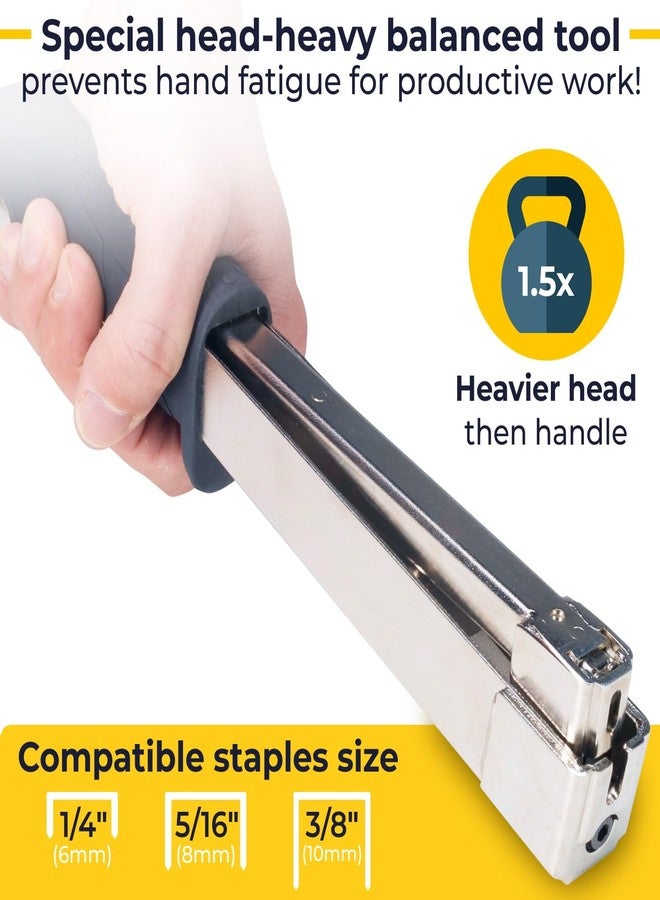 IDL Packaging HT-9-11 Heavy-Duty Hammer Tacker Stapler for 3/8" (10 mm) Crown Staples - Extra-Efficient Manual Hammer Stapler for Roofing Underlayment, Fencing, Flooring Installation, Construction - Image 5